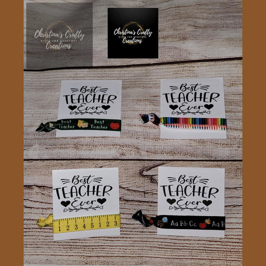 Best Teacher Ever Hair Tie Cards Thank you - Cardstock